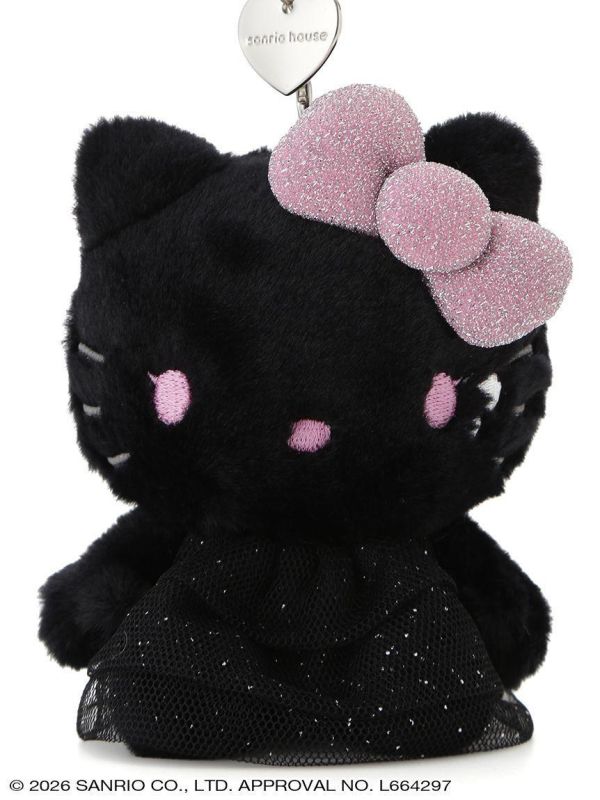 sanrio house kitty水鑽蕾絲洋裝登山扣玩偶吊飾(黑) 
