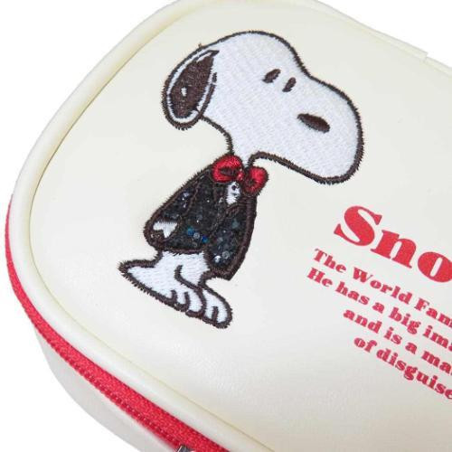 史努比 蹋客 刺繡貼鑽皮革飾品隨身包 