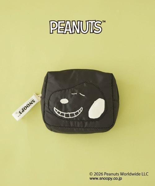 DOUX ARCHIVES × PEANUTS 30週年限定 大臉刺繡收納化妝包 