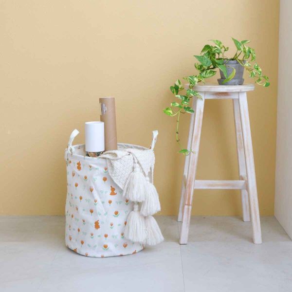 TOYO CASE 滿版小不點鬱金香摺疊帆布收納籃 