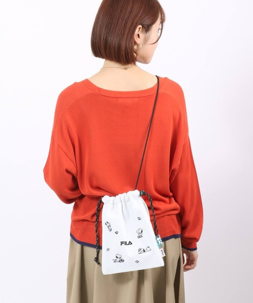 SNOOPY × FILA 刺繍迷你巾著包 (三色) 