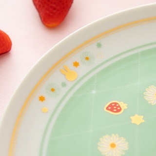 Flower miffy 米菲草莓派對燙金陶瓷圓盤 
