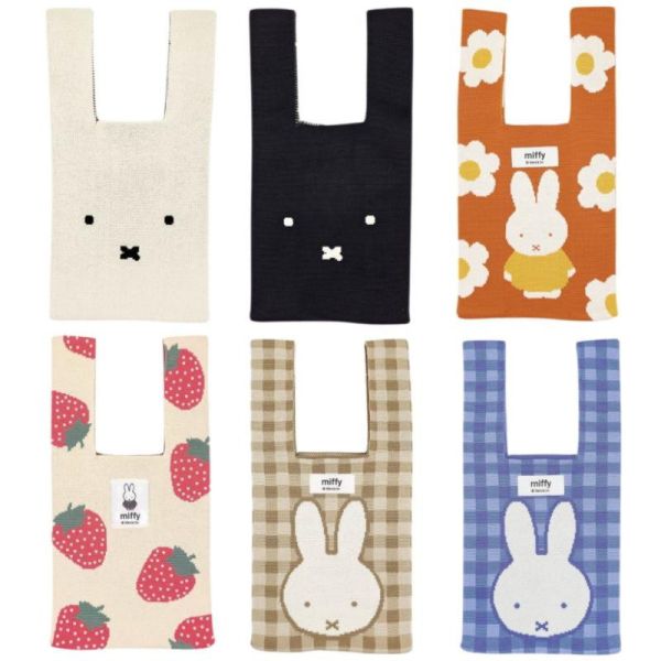 MC.米菲格紋&草莓針織手提袋 