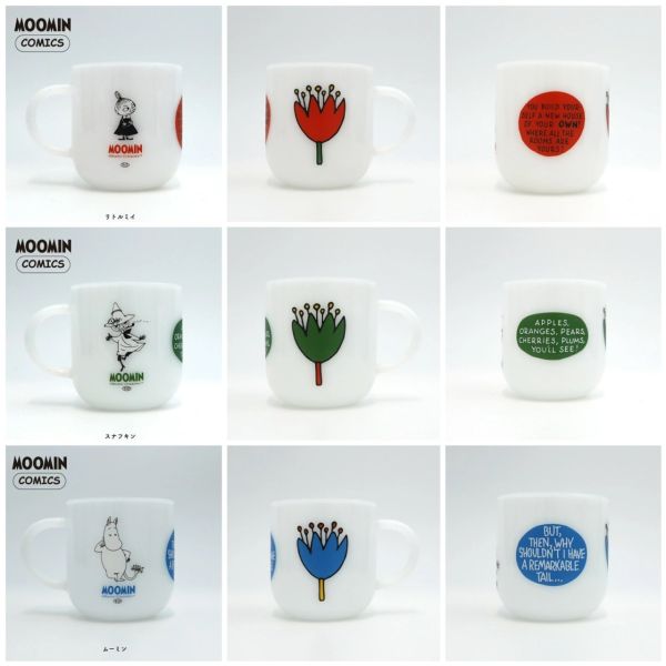 Moomin 花朵乳白耐熱玻璃馬克杯 350ml 