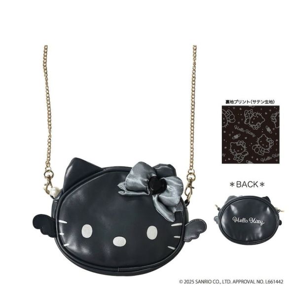 Hello Kitty 金屬質感蝴蝶結側背包（羽翼款） 