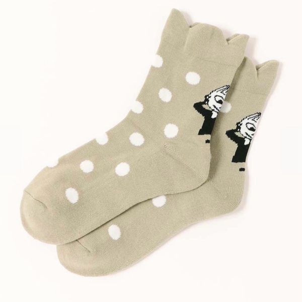 MOOMIN 小不點滿版圓點荷葉邊棉襪 