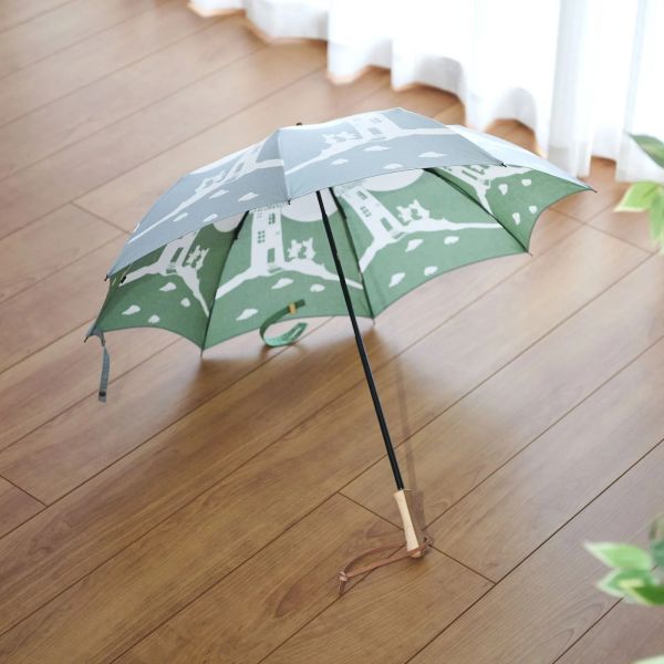 Moomin X breezy blue 職人手作限量 晴雨帆布傘 