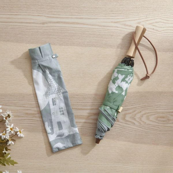 Moomin X breezy blue 職人手作限量 晴雨帆布傘 