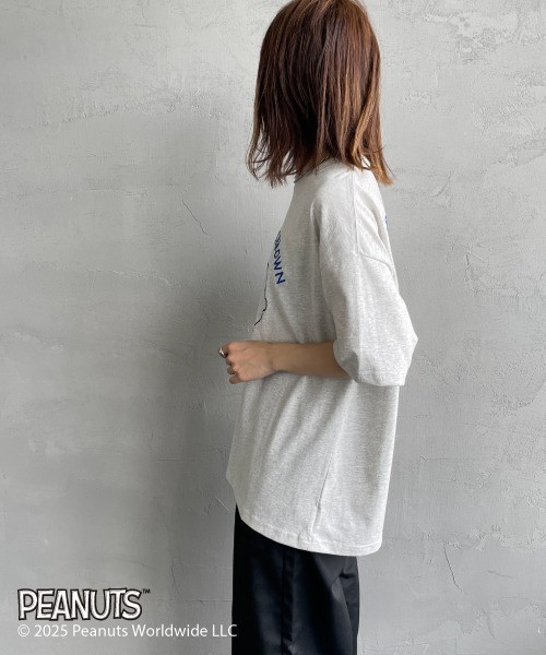 PEANUTS x JEANS FACTORY 特別訂製 查理布朗刺繡T恤 (米灰款) 