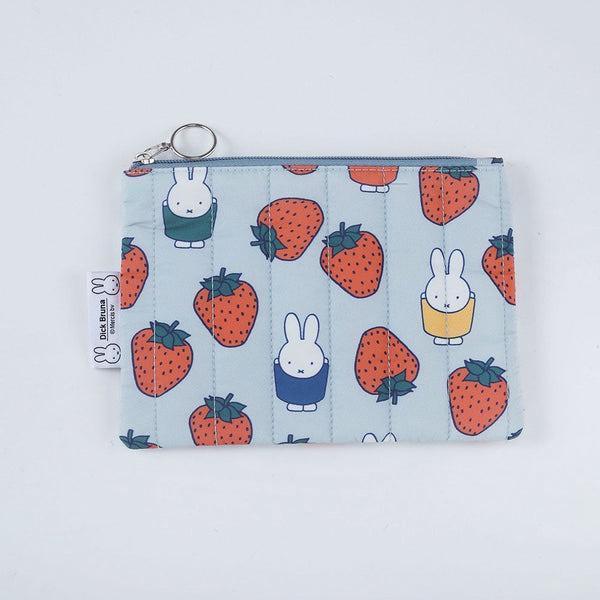 米菲 草莓絎縫扁平收納包 