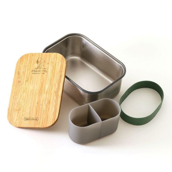 PEANUTS Cafe × Black+Blum 不鏽鋼 × 竹蓋 質感午餐盒 