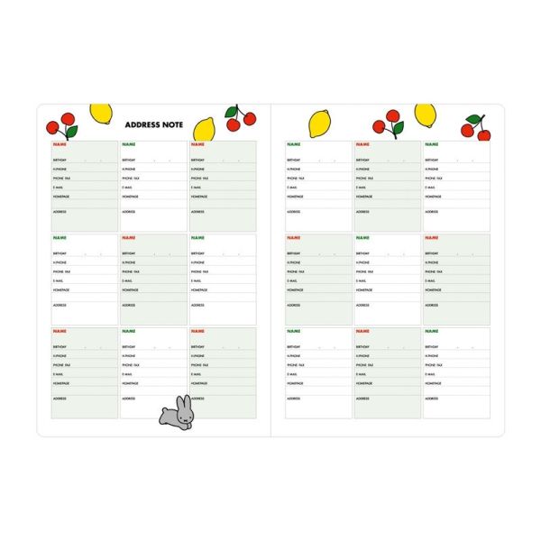 square 2026米菲動物B6日誌本(藍底)貼紙厚 