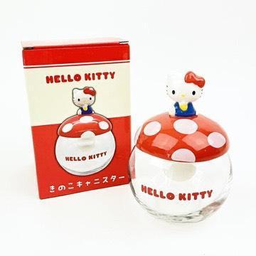 Hello Kitty 蘑菇玻璃收納罐 