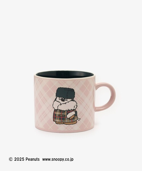 AT 史努比/歐拉夫穿格紋厚外套馬克杯 