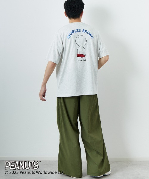 PEANUTS x JEANS FACTORY 特別訂製 查理布朗刺繡T恤 (米灰款) 