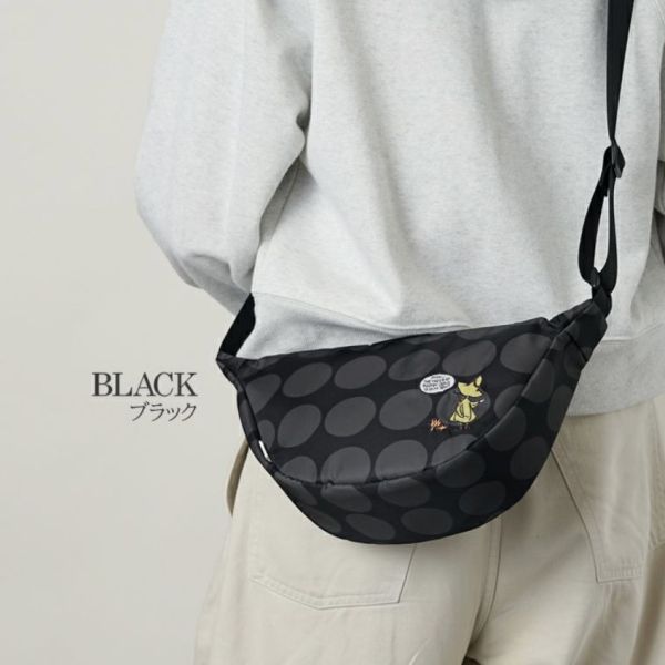 Moomin T2O 阿金滿版圓點刺繡肩包 