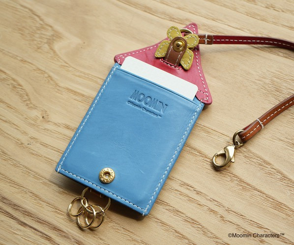 genten x Moomin 牛皮革鑰匙包 (房子) 