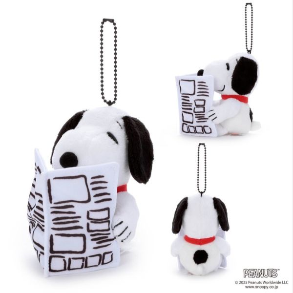 PEANUTS 75週年 史努比讀報紙吊飾 