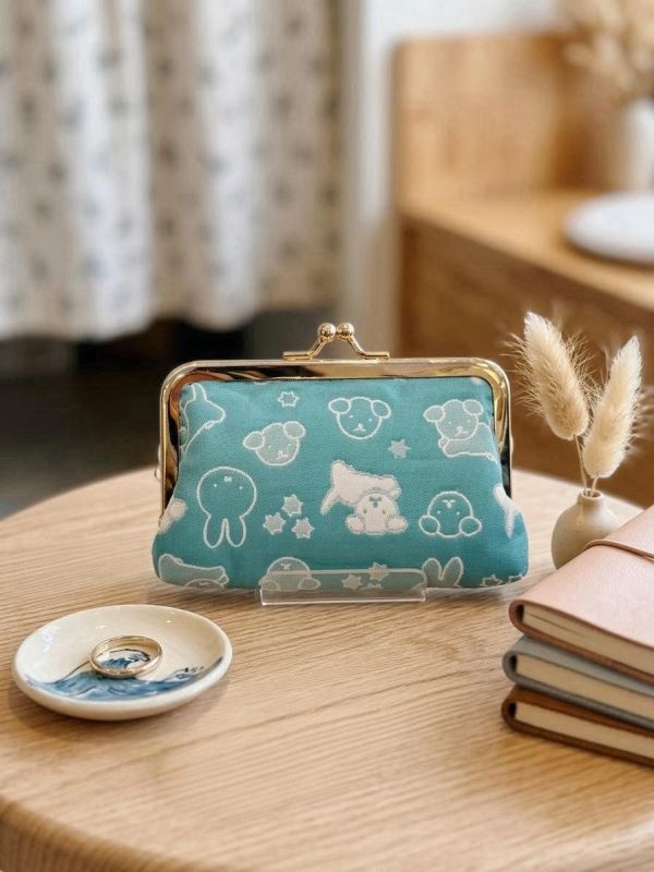 Miffy Kitchen 米菲刺繡輪廓口金包/收納包(藍) 