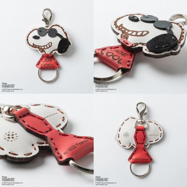 ojaga design 史努比75週年 手工限定牛皮鑰匙圈 