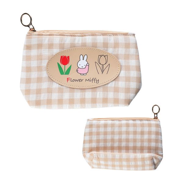 Flower Miffy 鬱金香格紋收納包 