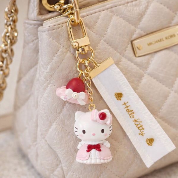 Hello Kitty 草莓甜點造型吊飾鑰匙圈 