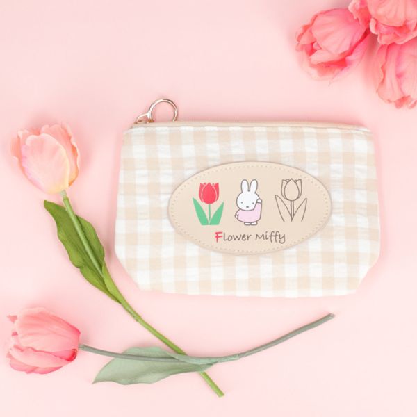 Flower Miffy 鬱金香格紋收納包 