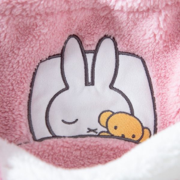 Flower Miffy 蓬鬆棉被造型粉色束口袋 