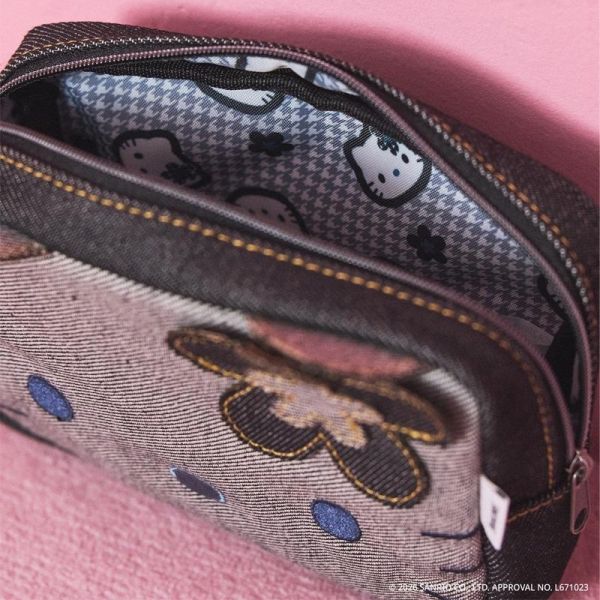SOMETHING × Hello Kitty 聯名牛仔化妝包 