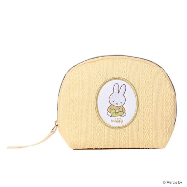 Miffy 春季緹花編織刺繡半圓收納包 