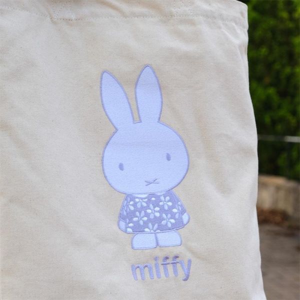 miffy 淡雅花朵刺繡帆布托特包 