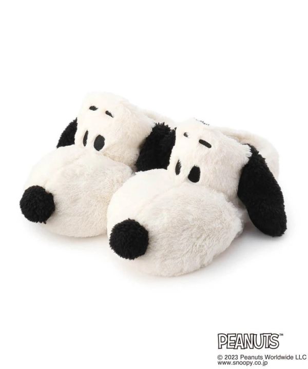 史努比大頭立體造型毛絨居家拖鞋 