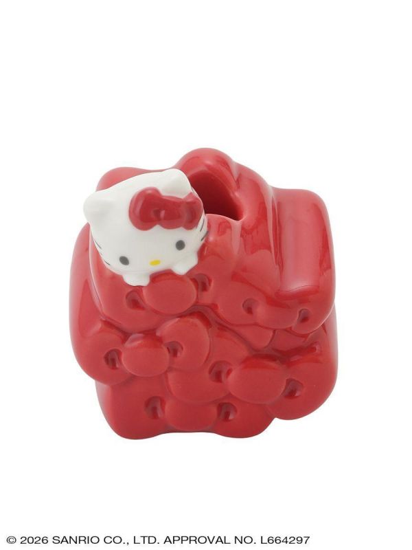 sanrio house kitty蝴蝶結堆疊陶瓷牙刷架 