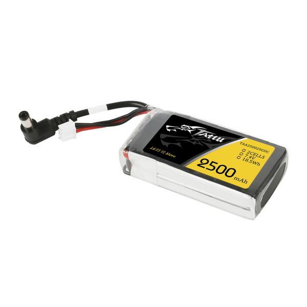 Tattu 2500mAh 2S1P Fatshark Goggles Lipo Battery Pack With DC5.5mm Plug 