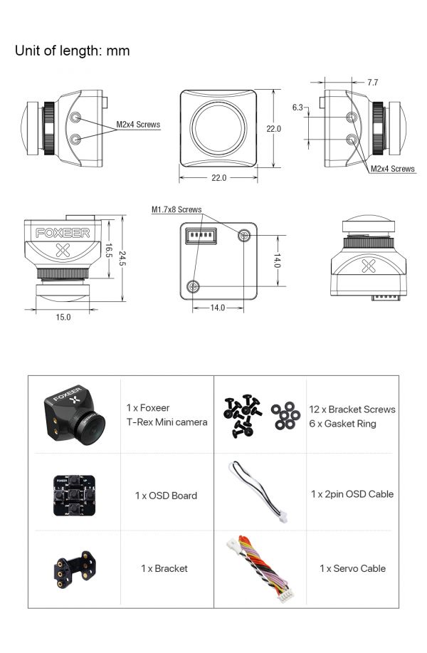 FOXEER T-REX MINI 1500TVL LOW LATENCY FPV CAMERA 