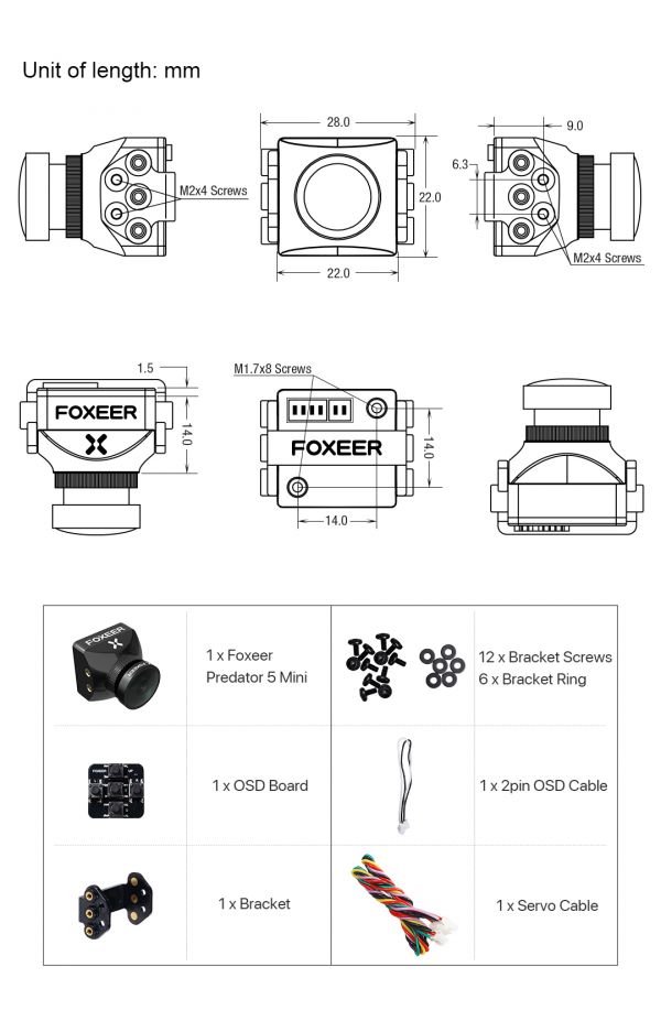 FOXEER	MINI PREDATOR 5 RACING FPV CAMERA 4MS LATENCY SUPER WDR 