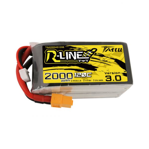 Tattu R-Line Version 3.0 2000mAh 14.8V 120C 4S1P Lipo Battery Pack With XT60 Plug 