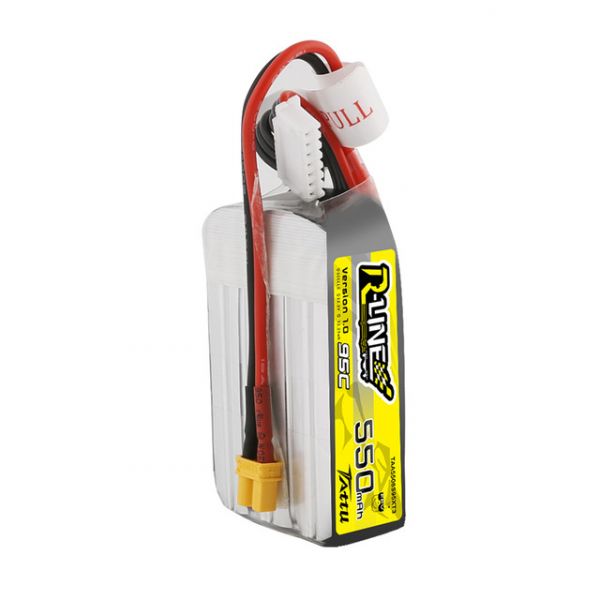 Tattu R-Line 550mAh 22.2V 95C 6S1P Lipo Battery Pack With XT30 Plug \