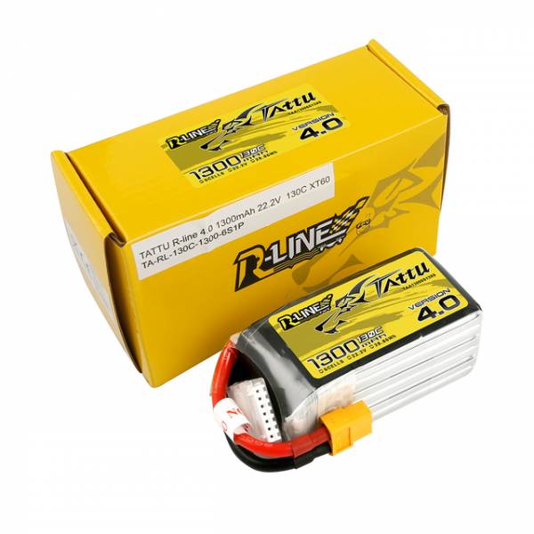 Tattu R-Line 4.0 1300mAh 22.2V 130C 6S1P Lipo With XT60 Tattu,R-Line,4.0,1300mAh,22.2V,130C,6S1P,Lipo,XT60,暴力電池,電池,格氏