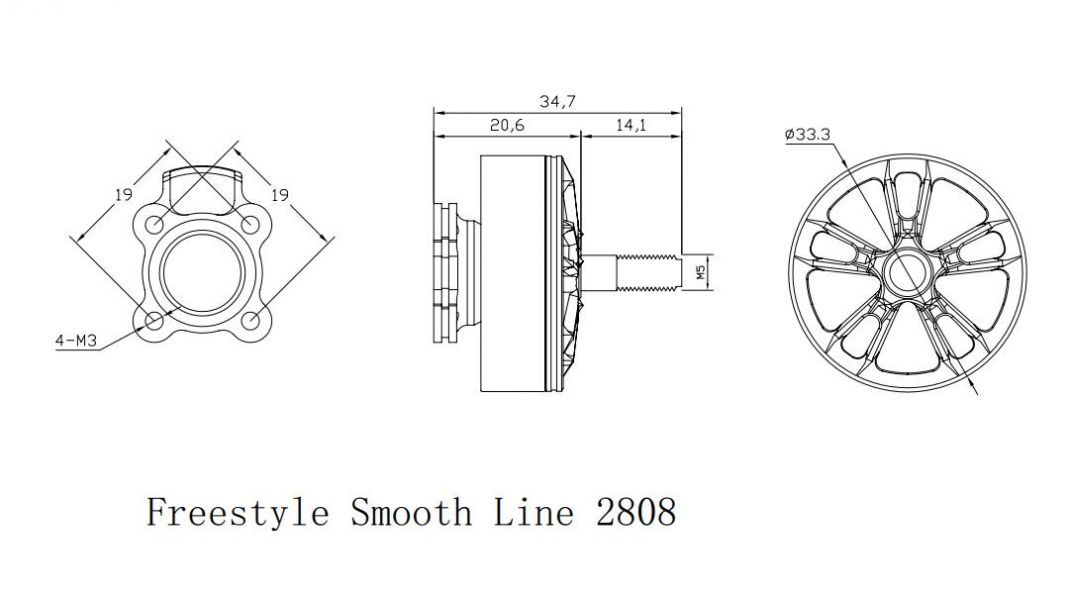 Xnova Smooth Line 2808-1350KV FPV-1PC XNOVA,2808,FREESTYLE,SMOOTH LINE MOTOR,1350KV,2808-1350