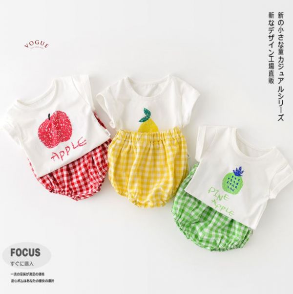 BV01559 春夏新款 卡哇依水果寶寶短袖套裝 (3款) 卡哇依,水果,寶寶,短袖,套裝,