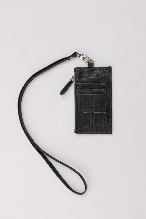 Crocodile card holder with zipper | Genuine leather coin purse | Customized | BLACK Lukbag, Lukbagstudio | 皮夾,側背包,斜背包,肩背包,電腦包,帆布包,時尚包款,禮物首選,男性皮夾,女性包款,中性單品,真皮皮件,手提肩背包