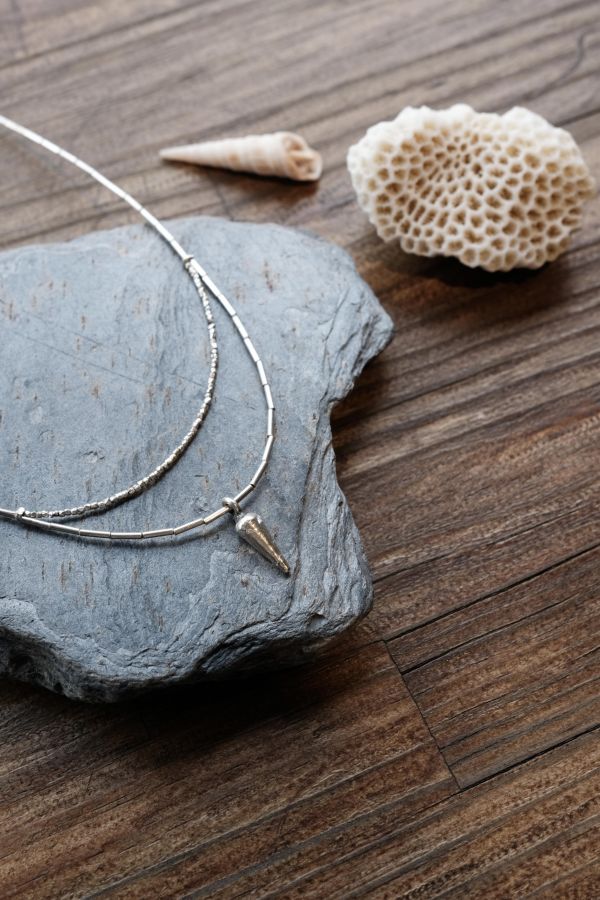 雙層錐形墜飾純銀項鍊 #純銀項鍊 #錐形墜飾純銀項鍊