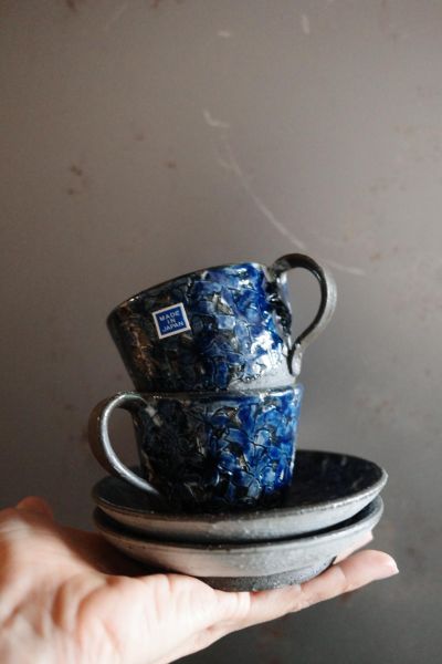 有田燒｜藍靛花陶製咖啡杯盤 