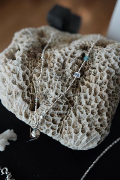 純銀月光石水晶項鍊 純銀 月光石 水晶 項鍊