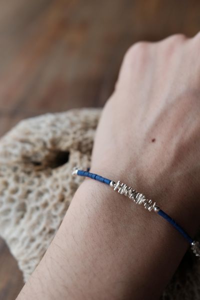 深海之徑 ｜青金石與純銀碎片手鍊 #純銀項鍊 #錐形墜飾純銀項鍊