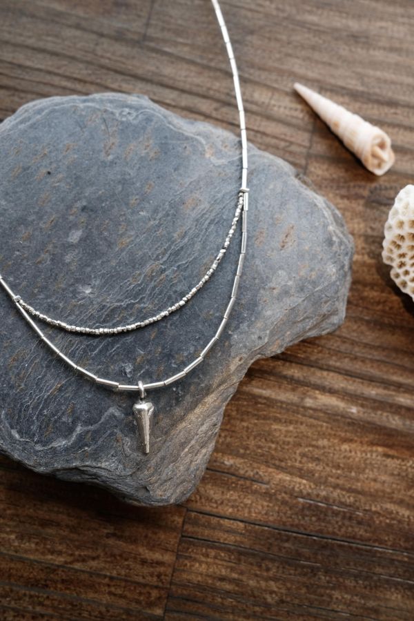 雙層錐形墜飾純銀項鍊 #純銀項鍊 #錐形墜飾純銀項鍊