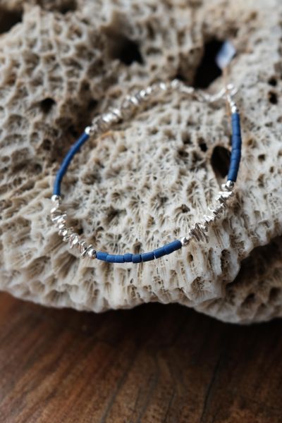 深海之徑 ｜青金石與純銀碎片手鍊 #純銀項鍊 #錐形墜飾純銀項鍊