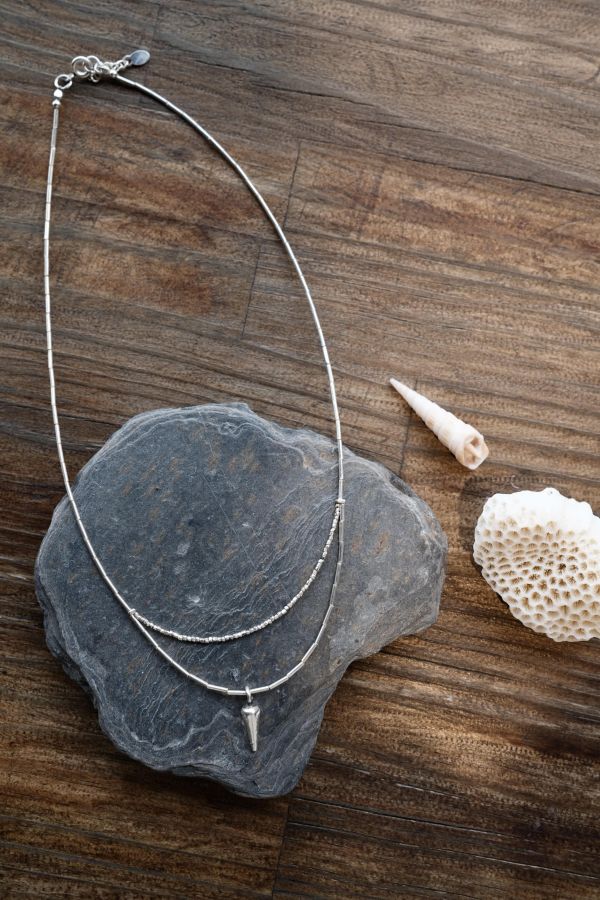 雙層錐形墜飾純銀項鍊 #純銀項鍊 #錐形墜飾純銀項鍊