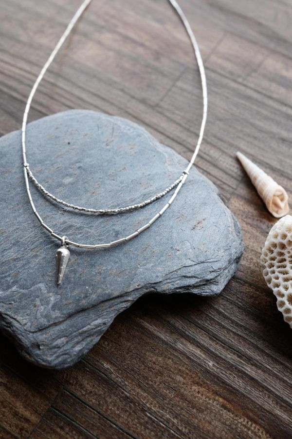 雙層錐形墜飾純銀項鍊 #純銀項鍊 #錐形墜飾純銀項鍊